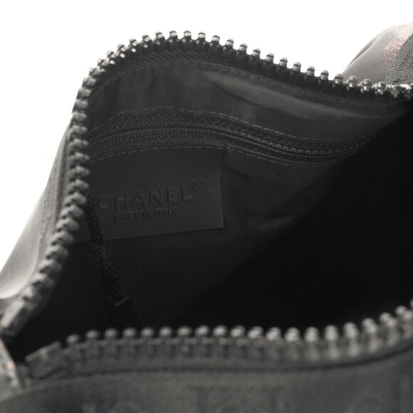 Chanel Sports Line Black Rubber Logo-Print Mini Duffle - Picture 12 of 13